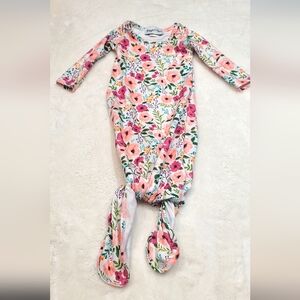 Pepper & Oliber Floral Footie in Pink and Green Size NEWBORN